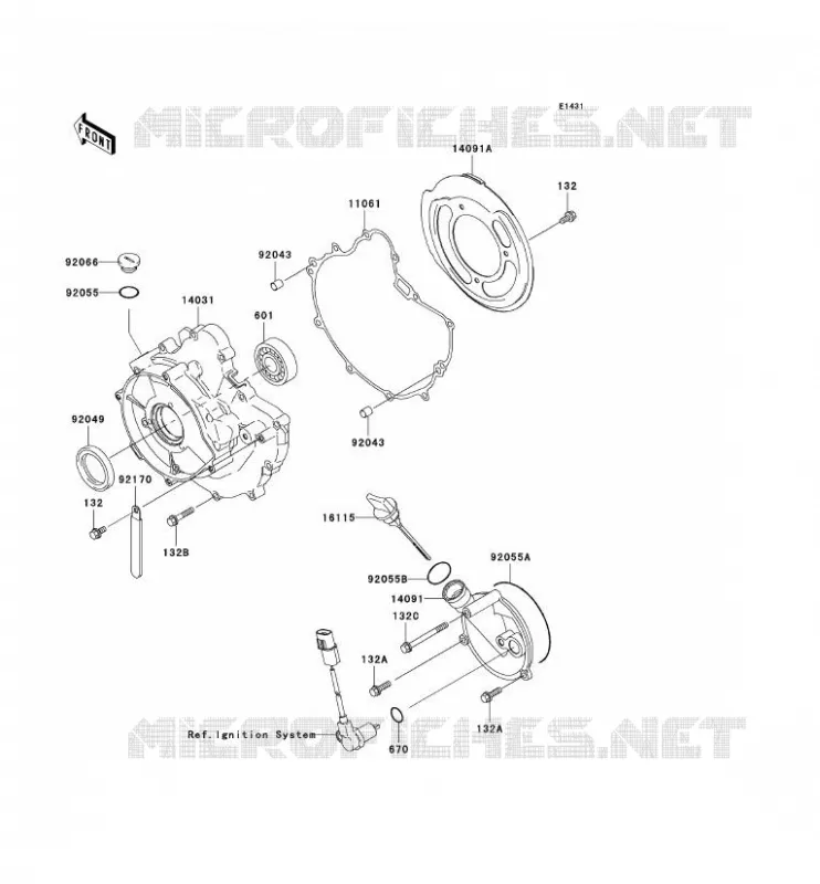 COUVERCLES MOTEUR Kawasaki QUAD 360 2005 KVF360  KVF360-B3