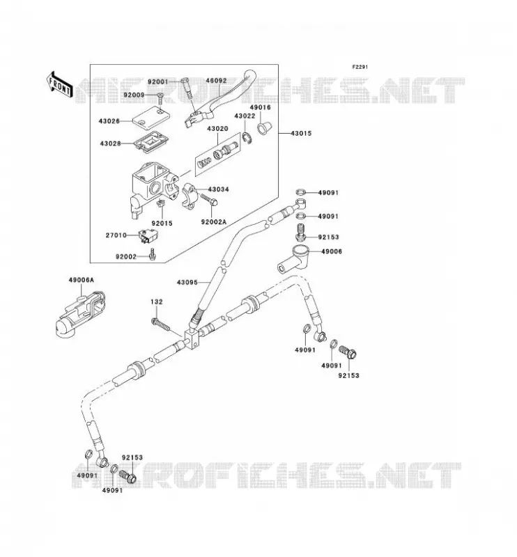 MAITRE CYLINDRE AV Kawasaki QUAD 360 2006 KVF360  KVF360B6F