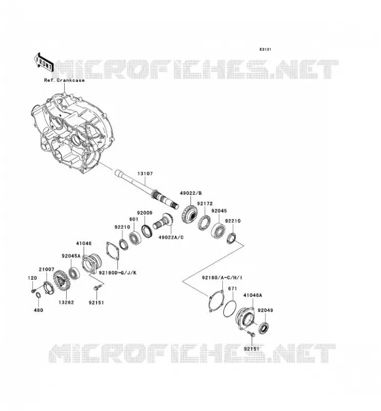 PIGNON CONIQUE AVANT Kawasaki QUAD 360 2007 KVF360  KVF360B7F