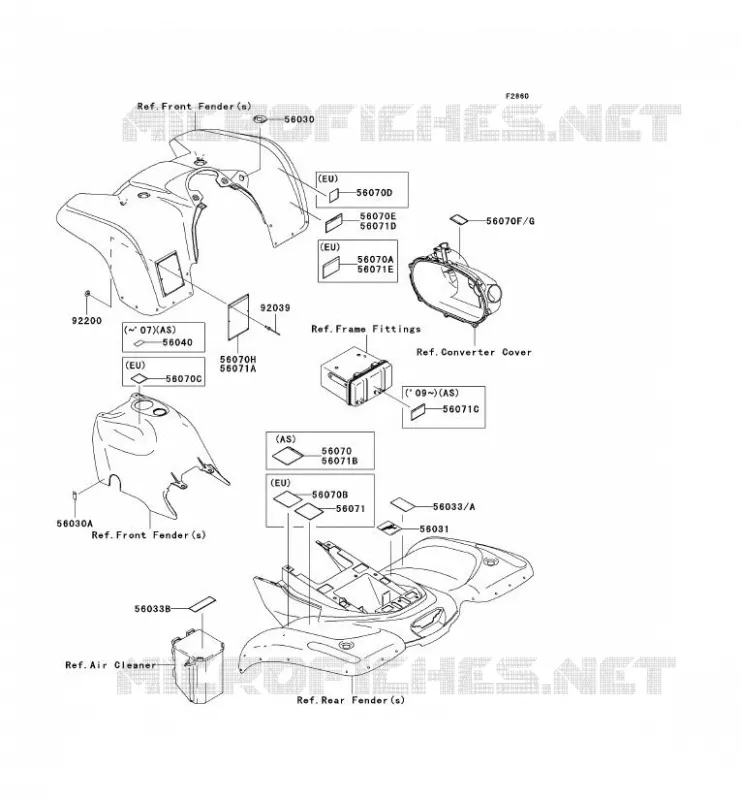 LABEL Kawasaki QUAD 360 2007 KVF360  KVF360B7F