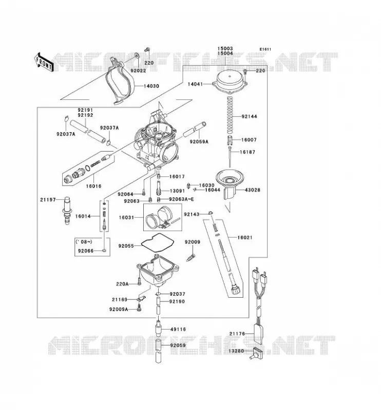 CARBURATEUR Kawasaki QUAD 360 2007 KVF360  KVF360B7F