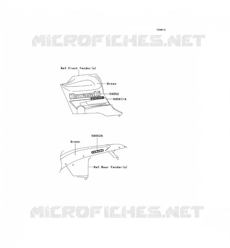 STICKER(GREEN) Kawasaki QUAD 360 2007 KVF360  KVF360B7F