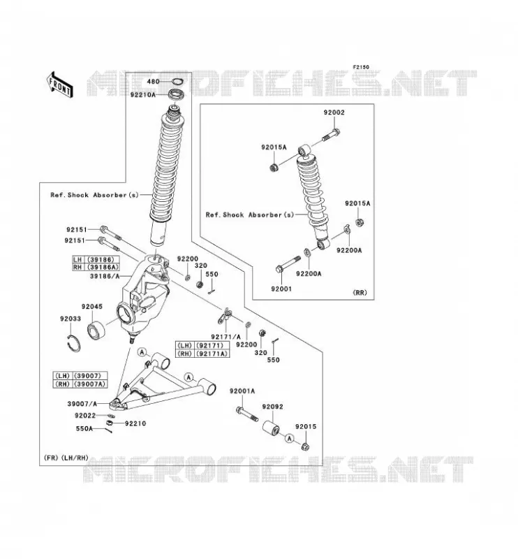 SUSPENSION Kawasaki QUAD 360 2007 KVF360  KVF360B7F
