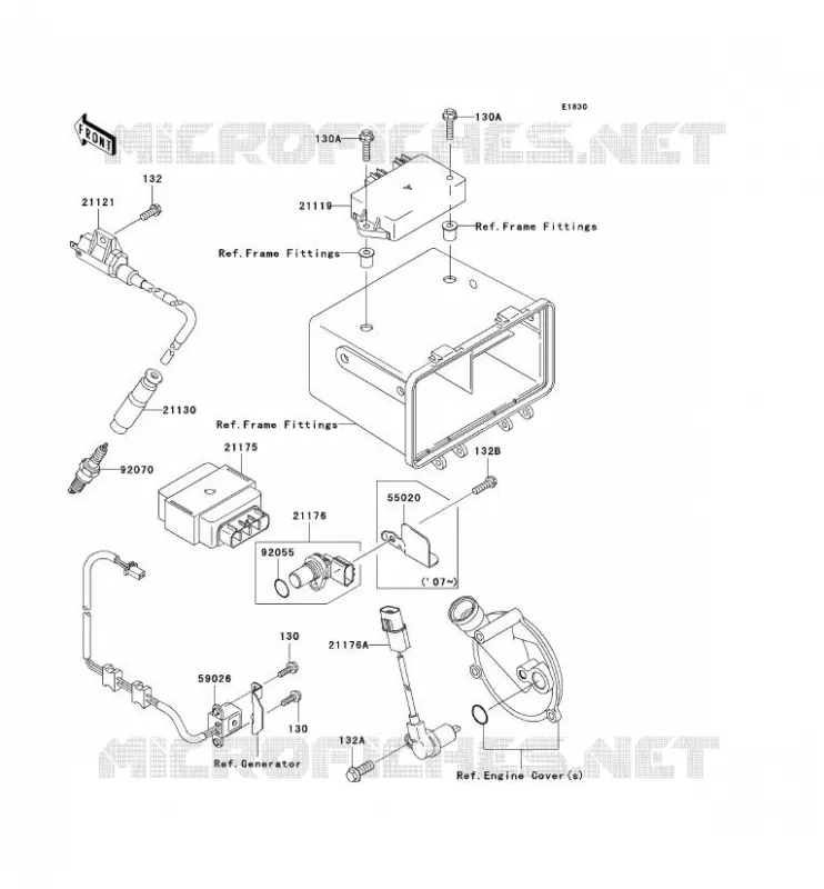 SYSTEME D&acute;ALLUMAGE Kawasaki QUAD 360 2007 KVF360  KVF360B7F