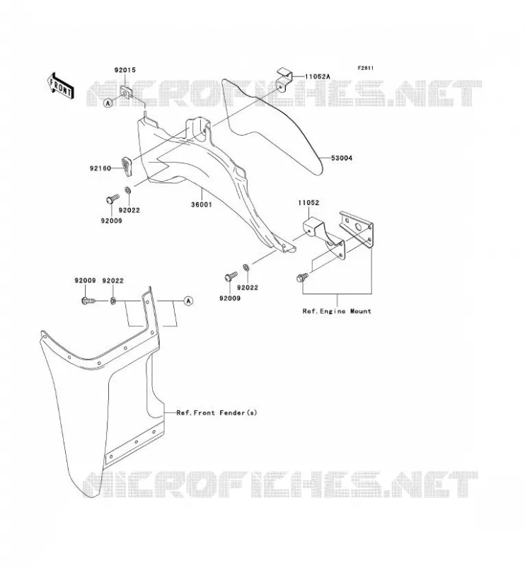 CACHE LAT&Eacute;RAL Kawasaki QUAD 360 2008 KVF360  KVF360B8F