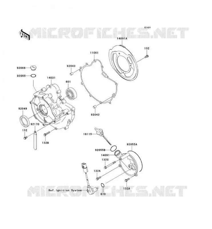 COUVERCLES MOTEUR Kawasaki QUAD 360 2008 KVF360  KVF360B8F