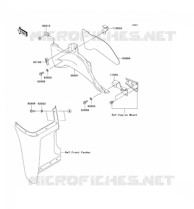 CACHE LAT&Eacute;RAL Kawasaki QUAD 360 2004 KVF360 4X4  KVF360-C2