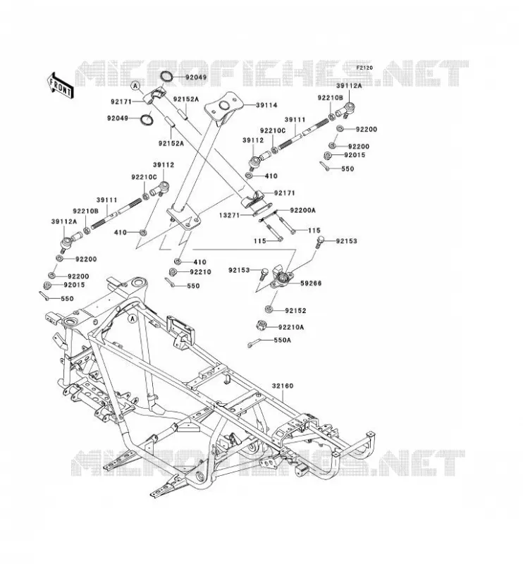 CH&Acirc;SSIS Kawasaki QUAD 360 2004 KVF360 4X4  KVF360-C2