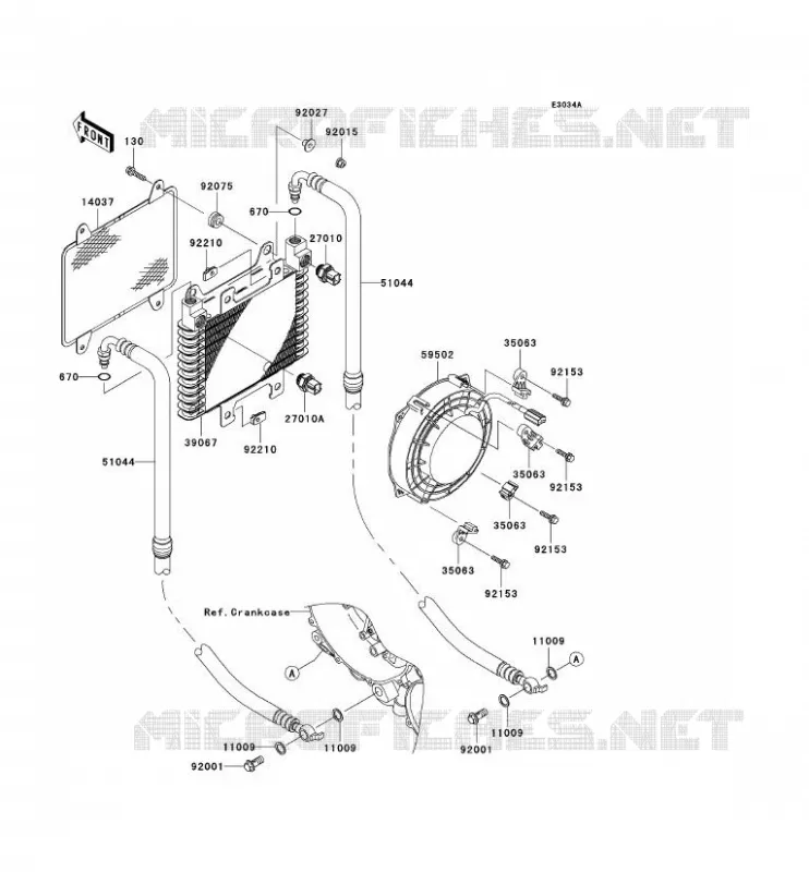RADIATEUR D'HUILE Kawasaki QUAD 360 2004 KVF360 4X4  KVF360-C2
