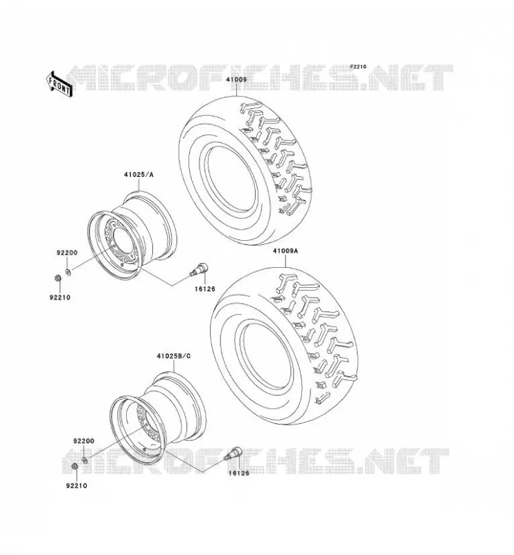 ROUE/PNEUS Kawasaki QUAD 360 2004 KVF360 4X4  KVF360-C2