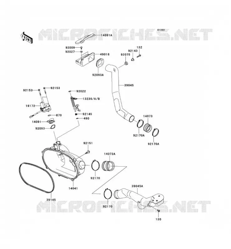 COUVERCLE CONVERTISSEUR Kawasaki QUAD 360 2006 KVF360 4X4  KVF360C6F