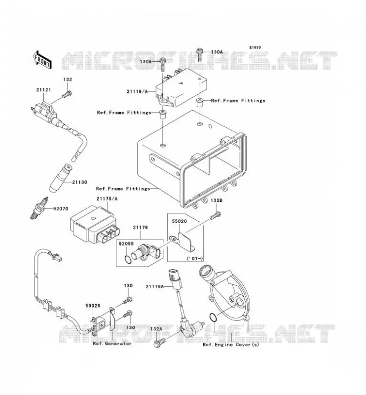 SYSTEME D&acute;ALLUMAGE Kawasaki QUAD 360 2006 KVF360 4X4  KVF360C6F