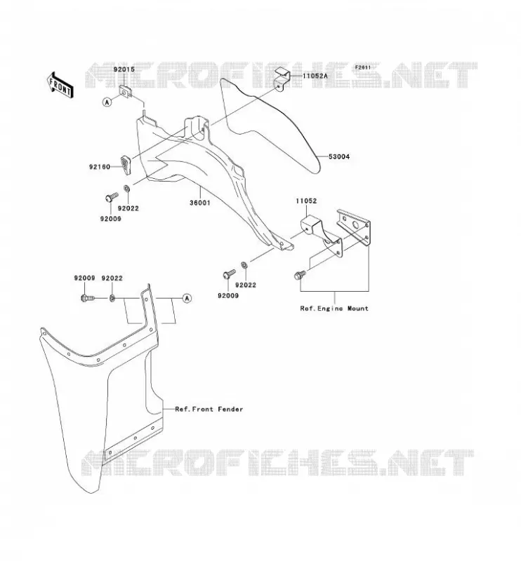 CACHE LAT&Eacute;RAL Kawasaki QUAD 360 2008 KVF360 4X4  KVF360C8F