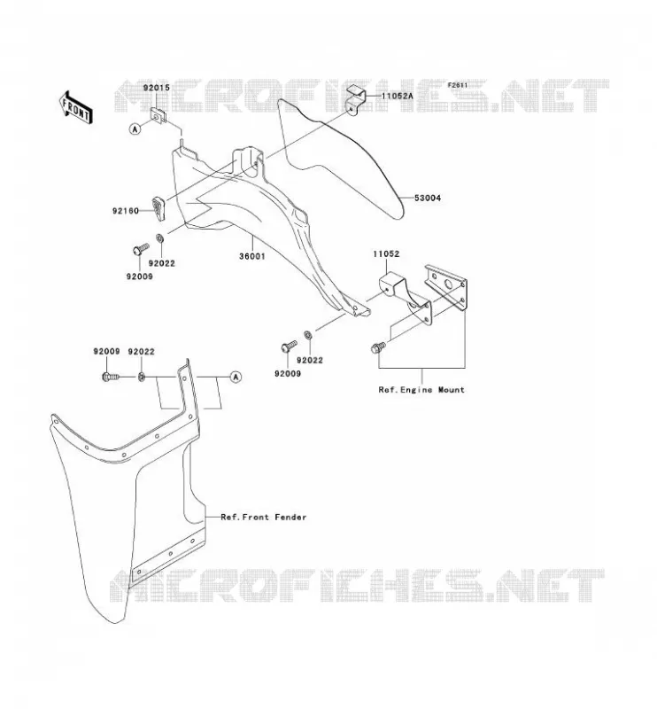 CACHE LAT&Eacute;RAL Kawasaki QUAD 360 2009 KVF360 4X4  KVF360C9F