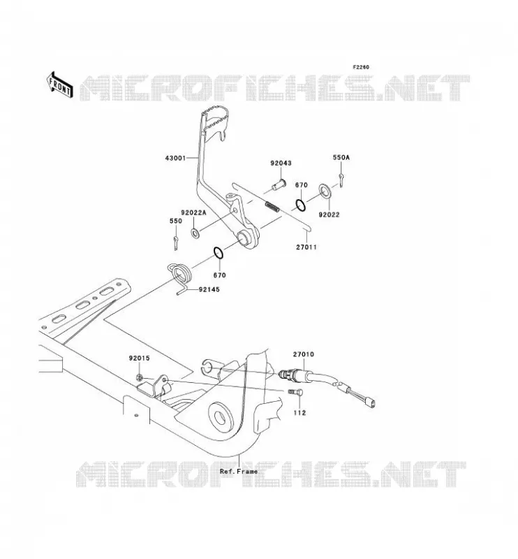 PEDALE DE FREIN Kawasaki QUAD 360 2009 KVF360 4X4  KVF360C9F