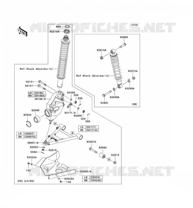 SUSPENSION Kawasaki QUAD 360 2009 KVF360 4X4  KVF360C9F