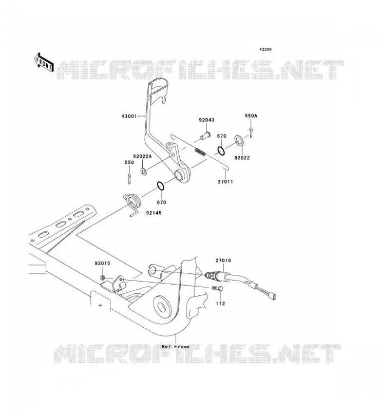 PEDALE DE FREIN Kawasaki QUAD 360 2010 KVF360 4X4  KVF360CAF