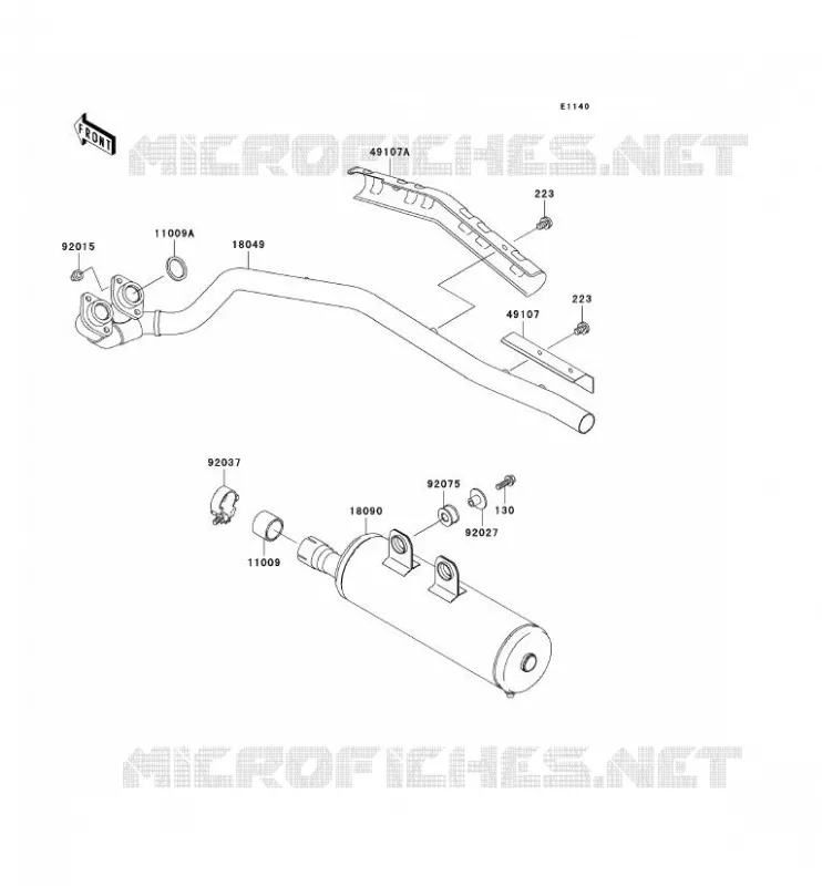 &Eacute;CHAPPEMENT Kawasaki QUAD 400 1997 KVF400 4X4  KVF400-A1
