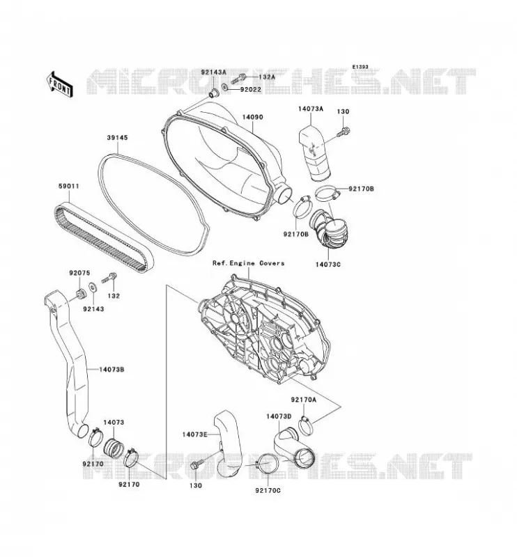 COUVERCLE CONVERTISSEUR/COURROIE Kawasaki QUAD 400 1998 KVF400 4X4  KVF400-A2