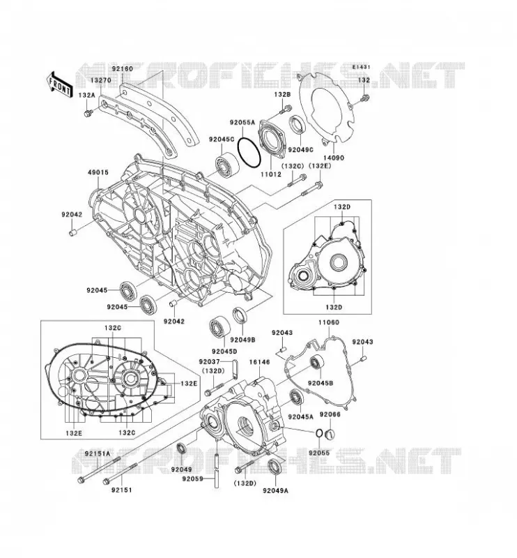 COUVERCLES MOTEUR Kawasaki QUAD 400 1998 KVF400 4X4  KVF400-A2