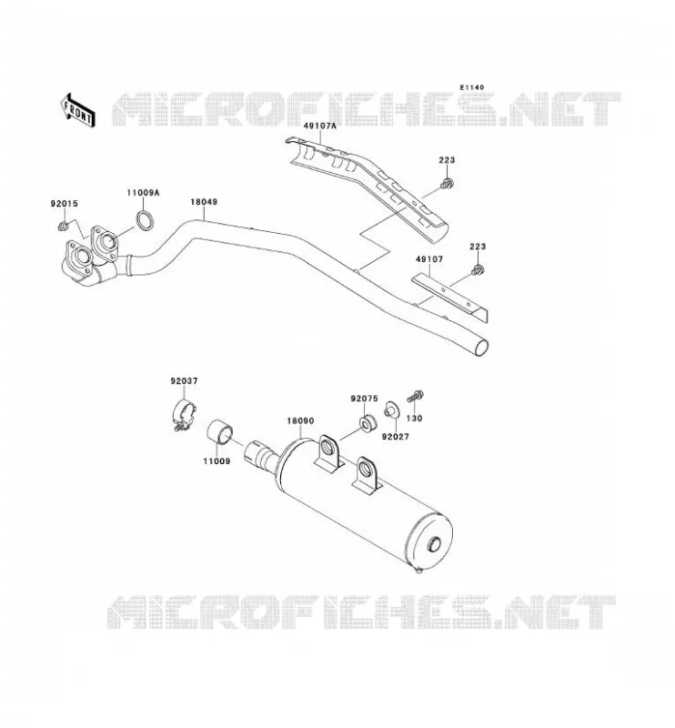 &Eacute;CHAPPEMENT Kawasaki QUAD 400 1998 KVF400  KVF400-B1