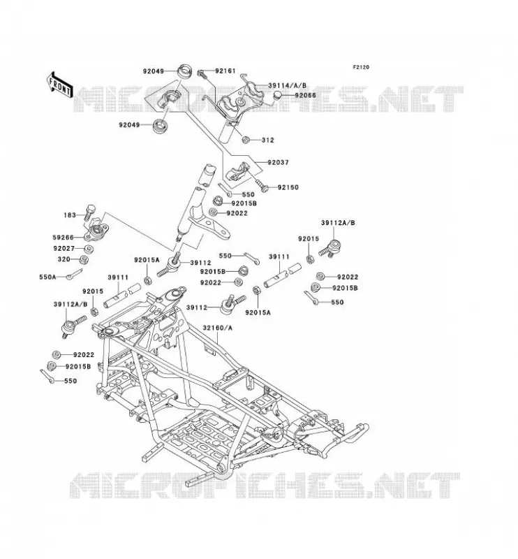 CH&Acirc;SSIS Kawasaki QUAD 400 1999 KVF400 4X4  KVF400-C1