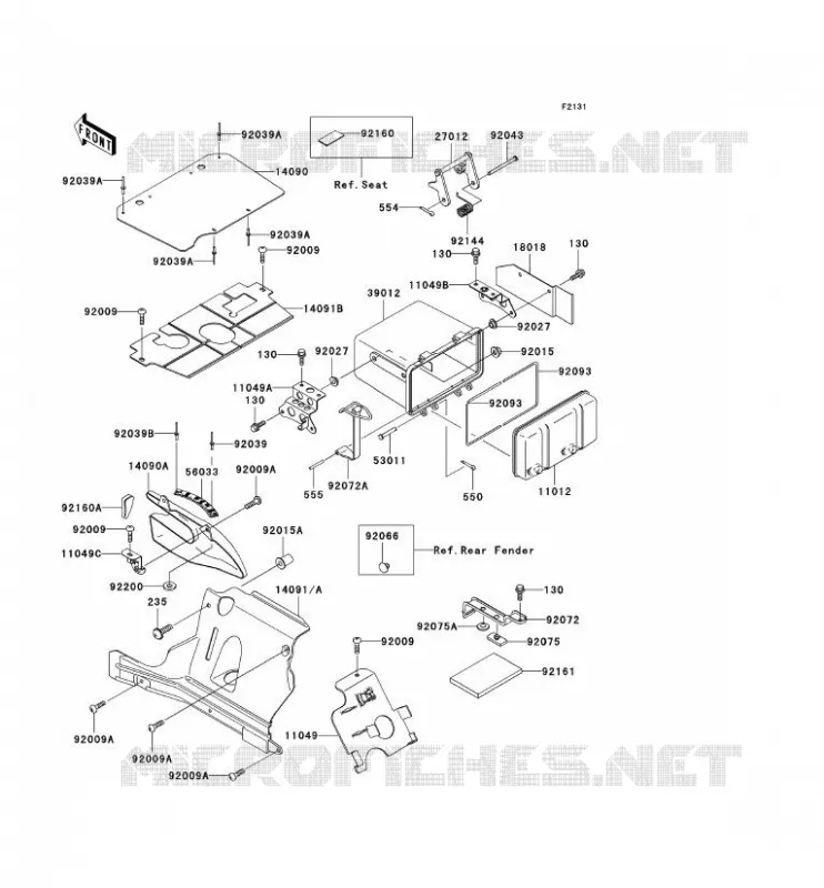 PIECE DE CADRE (COUVERTURE) Kawasaki QUAD 400 2000 KVF400 4X4  KVF400-C2
