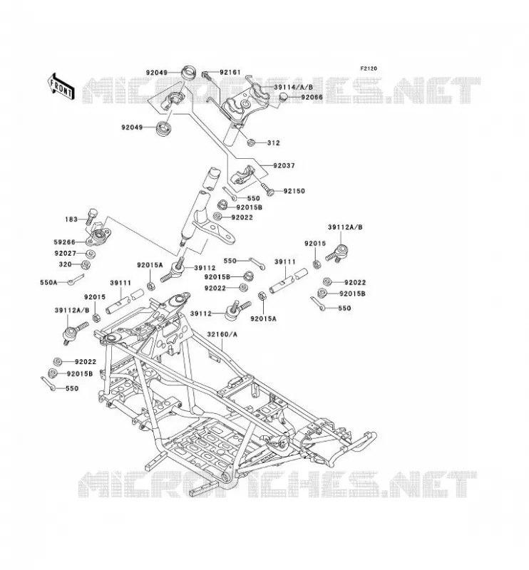 CH&Acirc;SSIS Kawasaki QUAD 400 2000 KVF400 4X4  KVF400-C2