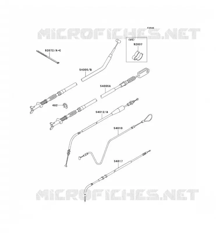 CABLES Kawasaki QUAD 400 2000 KVF400 4X4  KVF400-C2