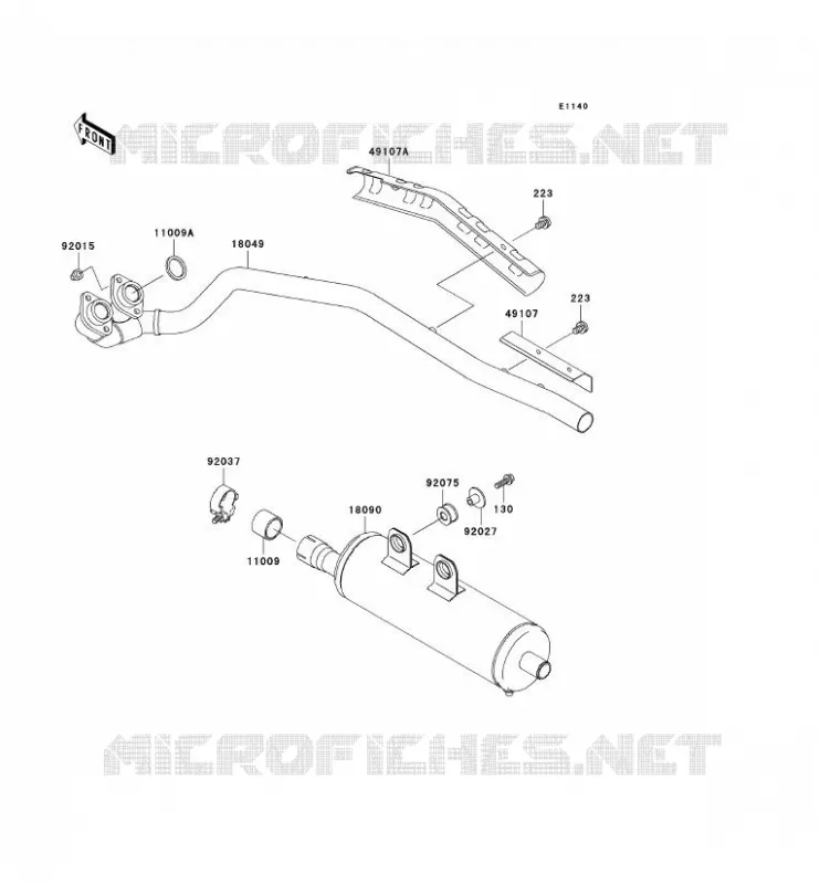 &Eacute;CHAPPEMENT Kawasaki QUAD 400 2000 KVF400 4X4  KVF400-C2