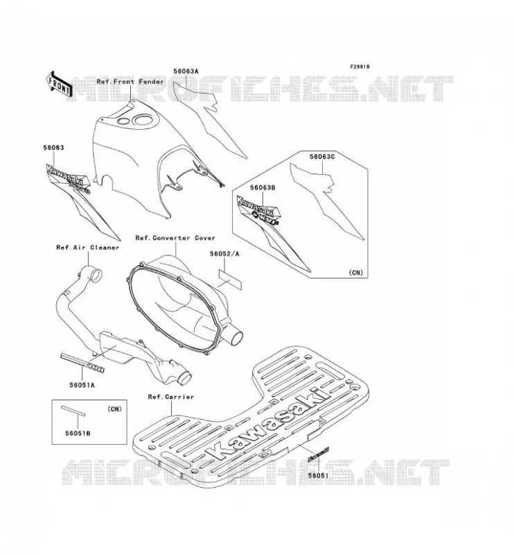 STICKER(GREEN) Kawasaki QUAD 400 2000 KVF400 4X4  KVF400-C2
