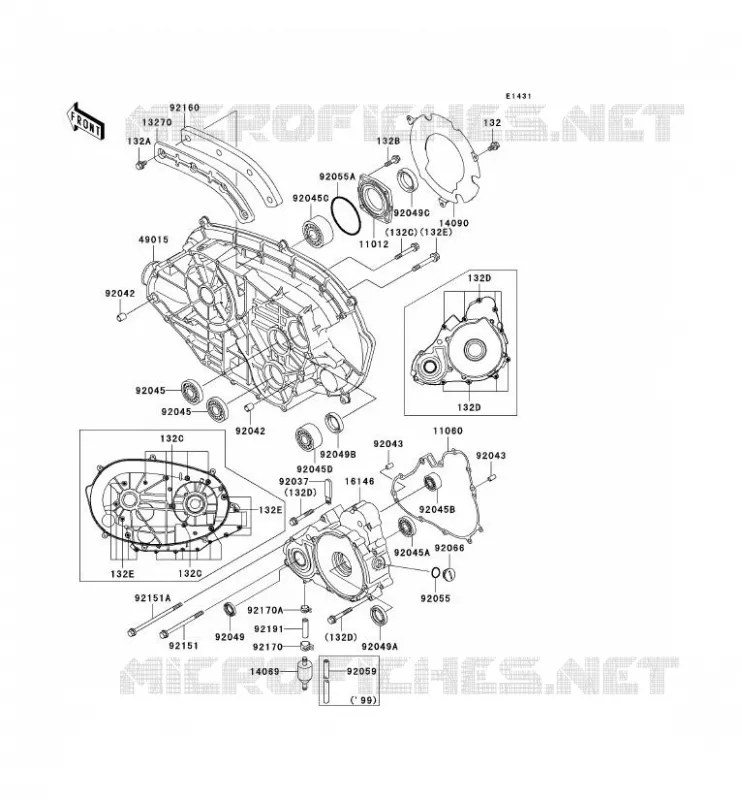 COUVERCLES MOTEUR Kawasaki QUAD 400 2001 KVF400 4X4  KVF400-C3