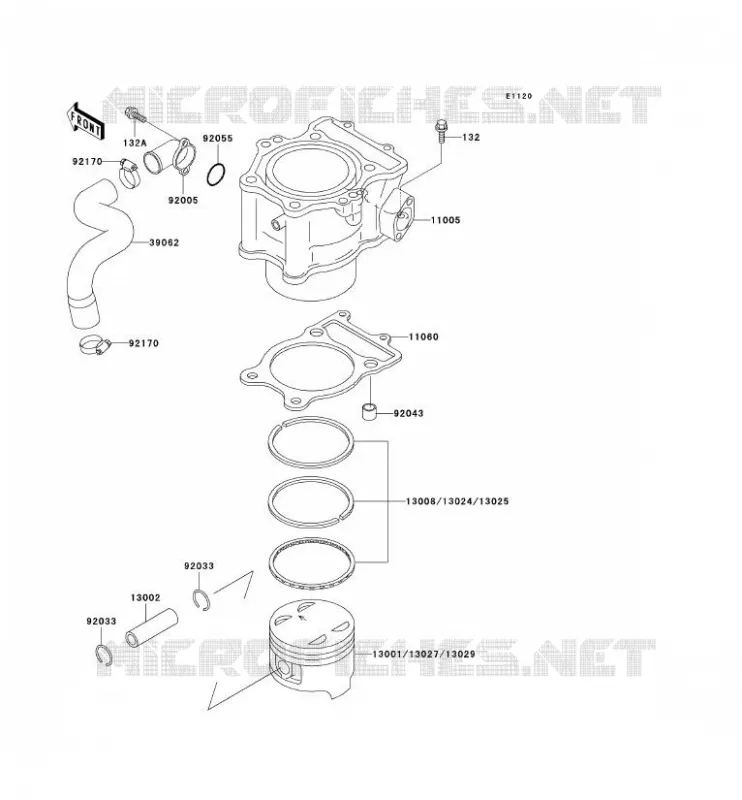 CYLINDRE/PISTON Kawasaki QUAD 400 2001 KVF400 4X4  KVF400-C3