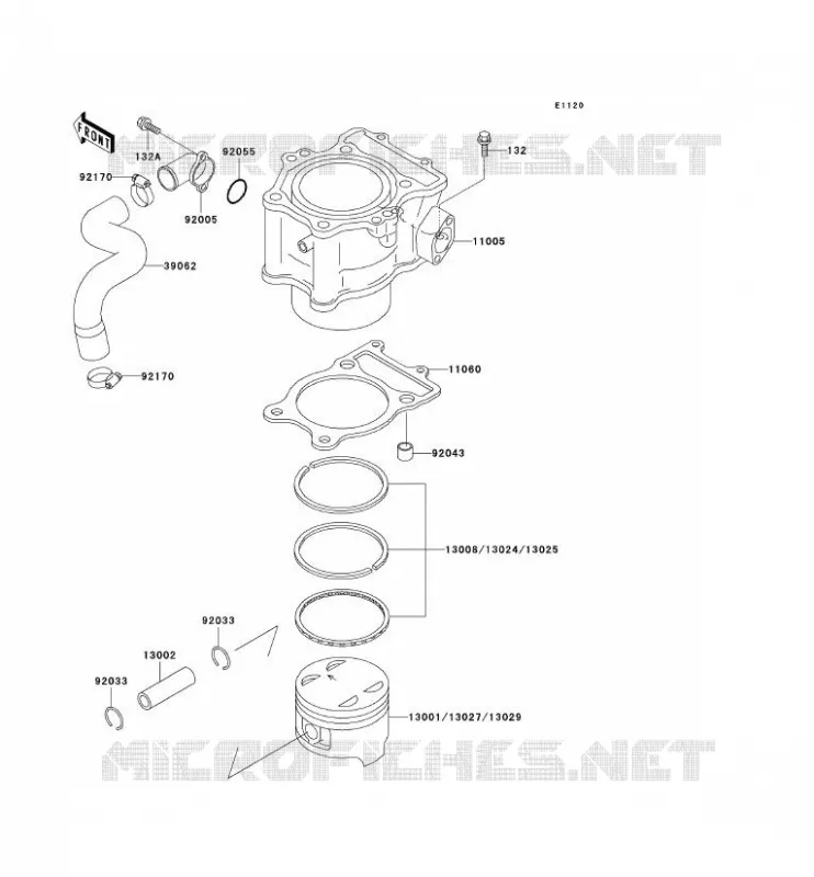 CYLINDRE/PISTON Kawasaki QUAD 400 2002 KVF400 4X4  KVF400-C4