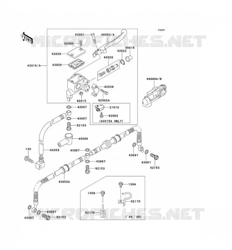 MAITRE CYLINDRE AV Kawasaki QUAD 400 2002 KVF400 4X4  KVF400-C4
