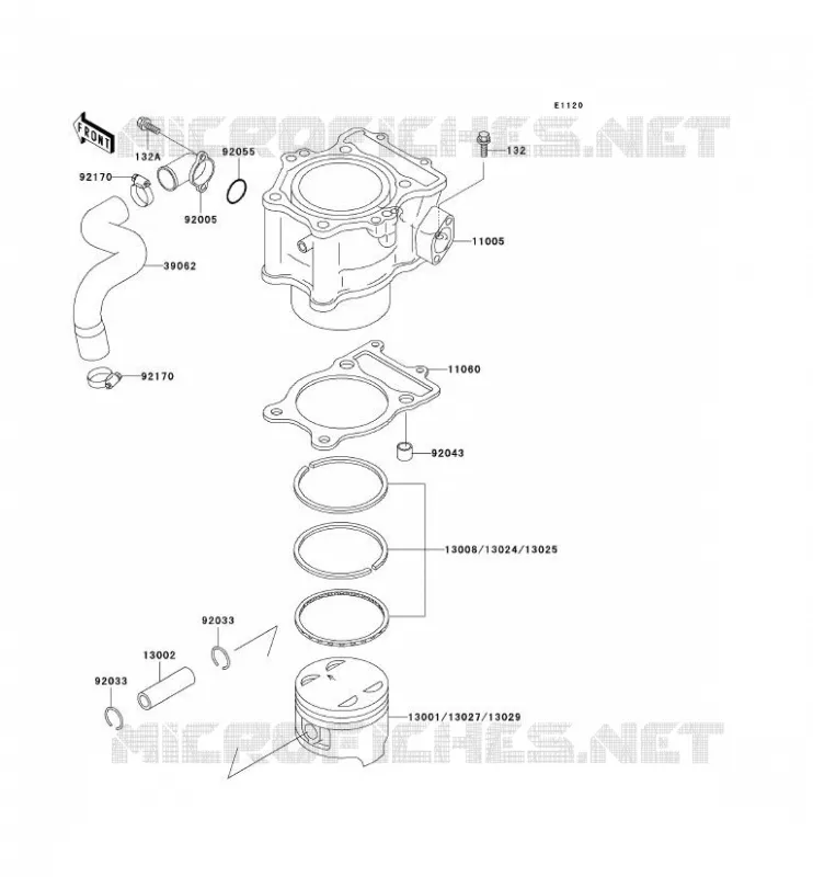 CYLINDRE/PISTON Kawasaki QUAD 400 2002 KVF400 4X4  KVF400-C4