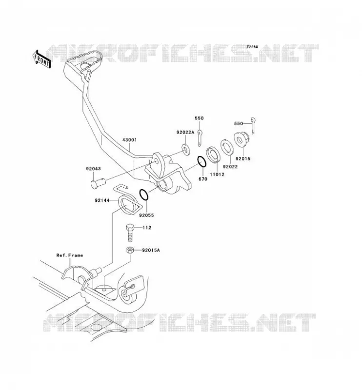 PEDALE DE FREIN Kawasaki QUAD 400 2002 KVF400 4X4  KVF400-C4