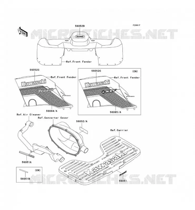STICKER(GREEN) Kawasaki QUAD 400 2002 KVF400 4X4  KVF400-C4
