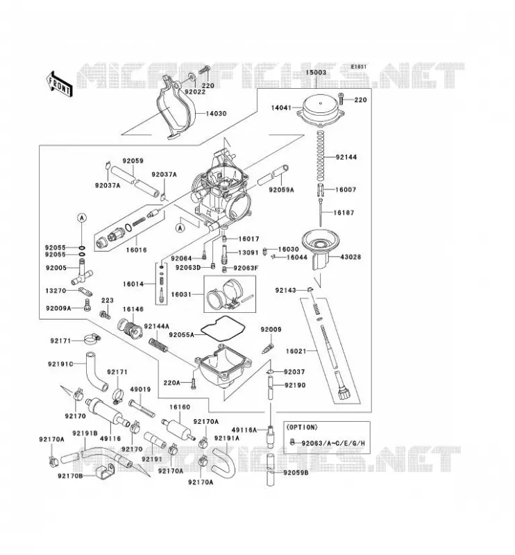 CARBURATEUR Kawasaki QUAD 400 1999 KVF400  KVF400-D1
