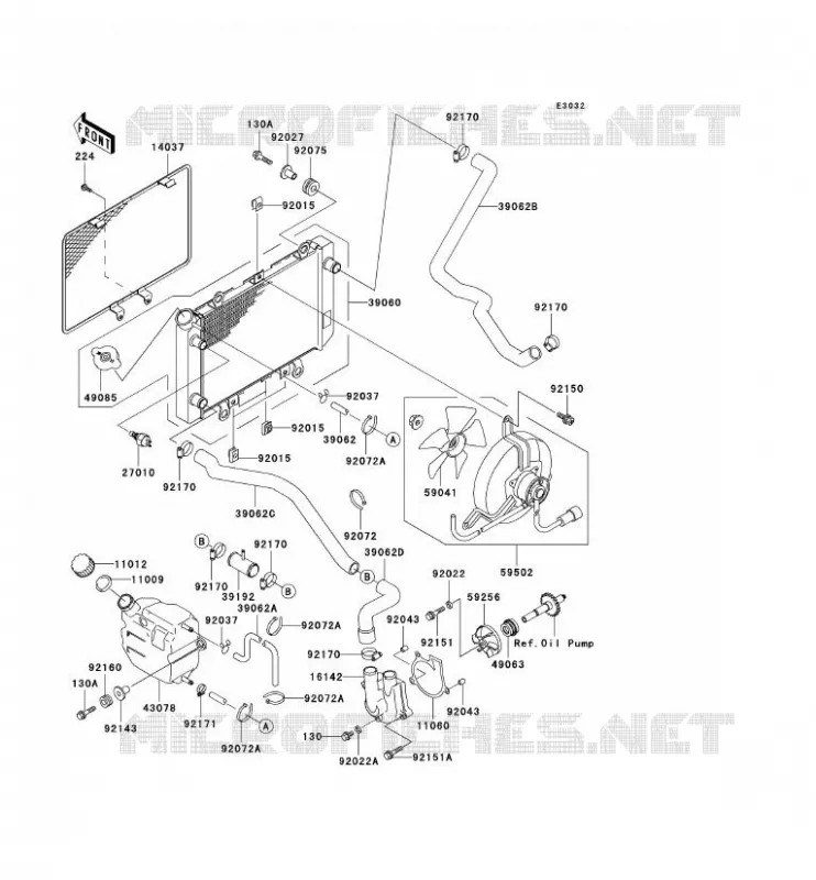 RADIATEUR Kawasaki QUAD 400 1999 KVF400  KVF400-D1