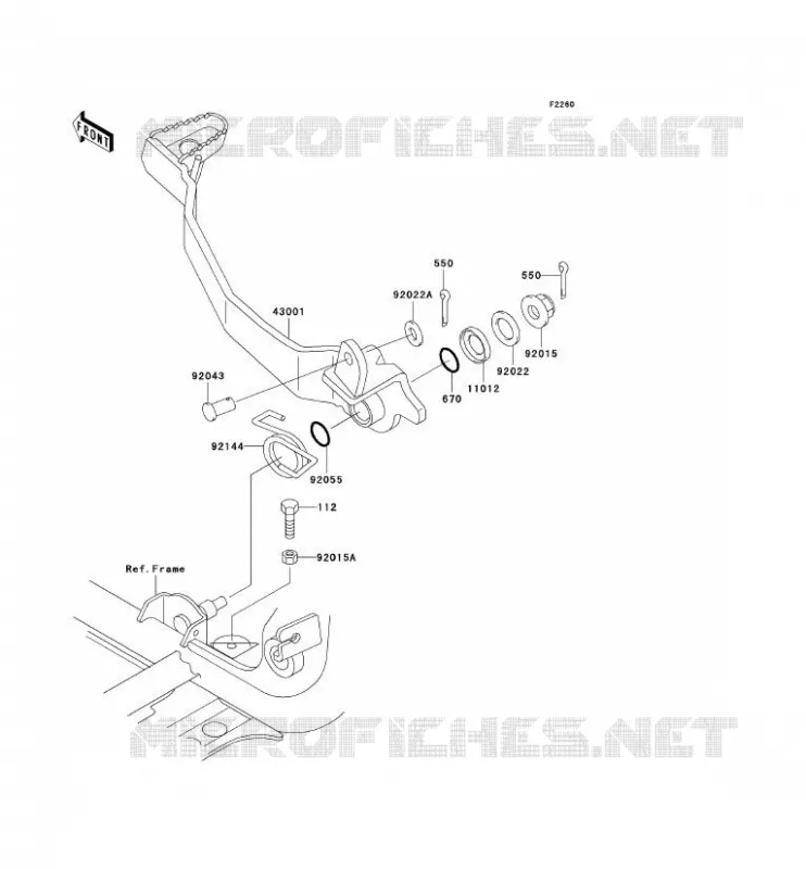 PEDALE DE FREIN Kawasaki QUAD 400 1999 KVF400  KVF400-D1