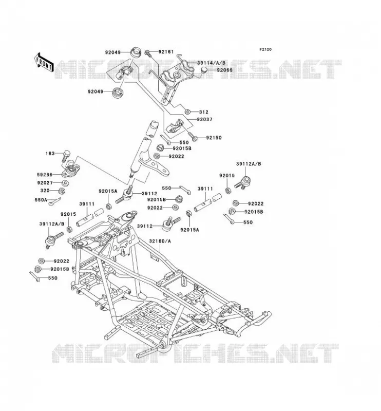 CH&Acirc;SSIS Kawasaki QUAD 400 2000 KVF400  KVF400-D2