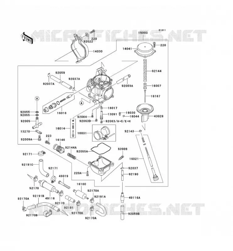 CARBURATEUR Kawasaki QUAD 400 2000 KVF400  KVF400-D2