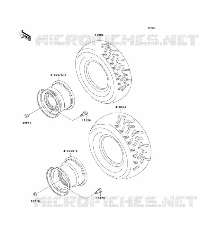 ROUE/PNEUS Kawasaki QUAD 400 2000 KVF400  KVF400-D2