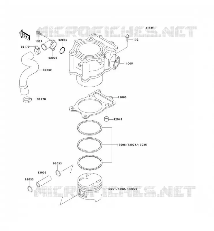 CYLINDRE/PISTON Kawasaki QUAD 400 2000 KVF400  KVF400-D2