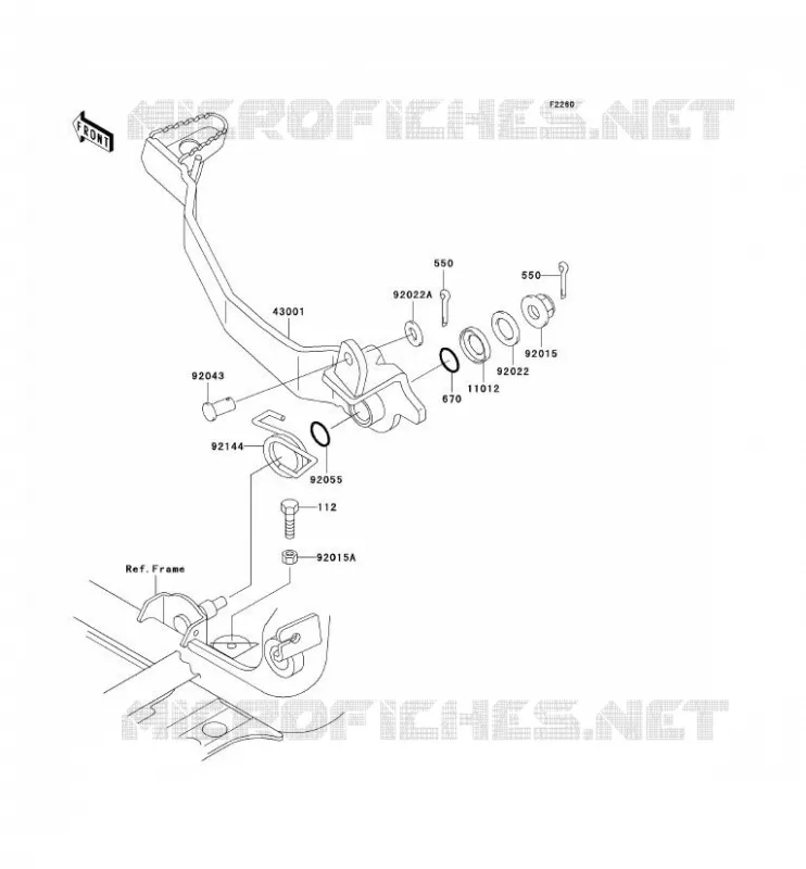 PEDALE DE FREIN Kawasaki QUAD 400 2001 KVF400  KVF400-D3