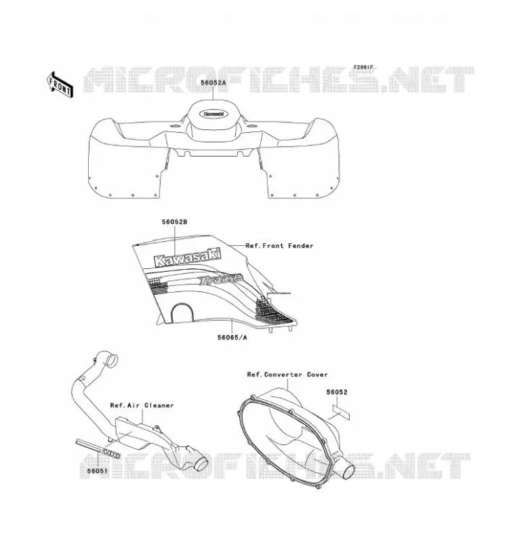 STICKER(GREEN) Kawasaki QUAD 400 2002 KVF400  KVF400-D4