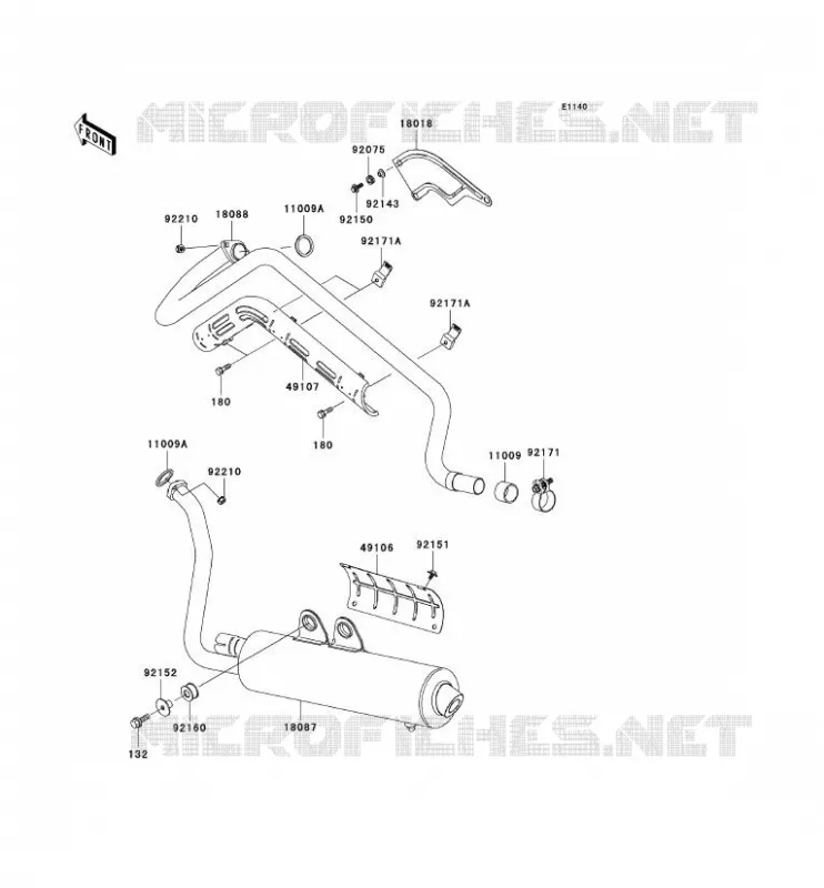 &Eacute;CHAPPEMENT Kawasaki QUAD 650 2002 KVF650  KVF650-A1