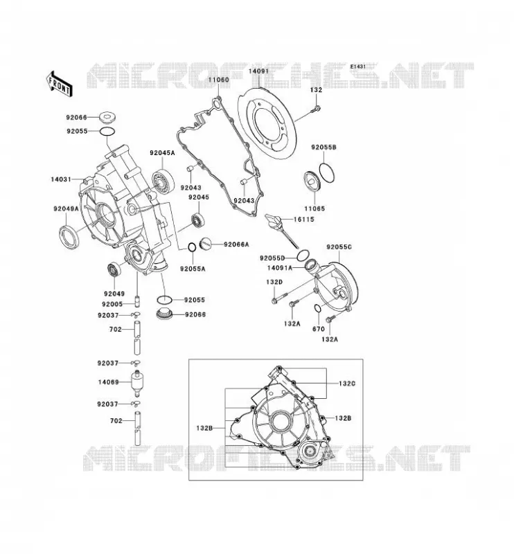 COUVERCLES MOTEUR Kawasaki QUAD 650 2002 KVF650  KVF650-A1