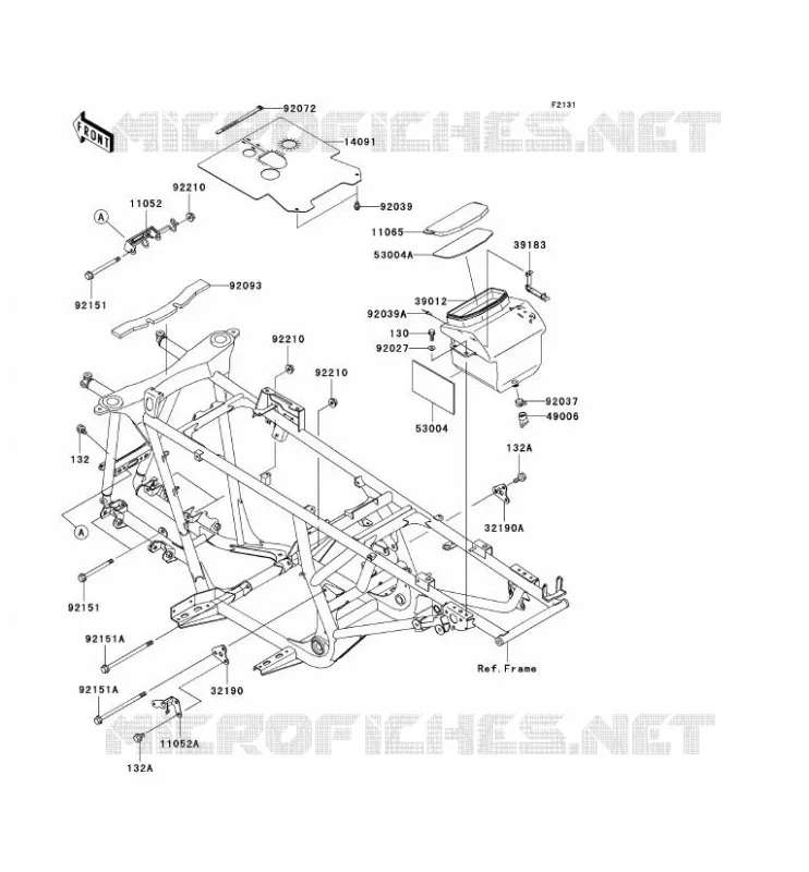 PIECE DE CADRE (COUVERTURE) Kawasaki QUAD 650 2002 KVF650  KVF650-A1